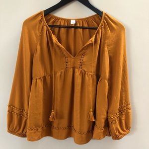 Mustard Boho Style Top